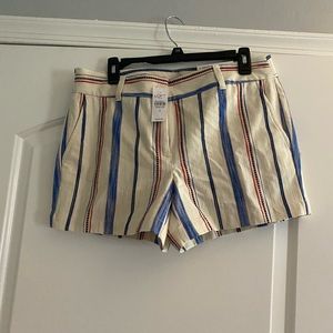 Loft woman shorts cream with stripes size 8